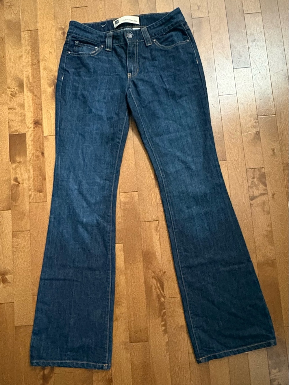 GAP Curvy Low Rise Bootcut Flare Jeans Dark Wash Size 6 Long